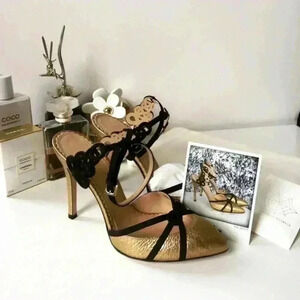 Charlotte Olympia Minx Textured Metallic Nappa